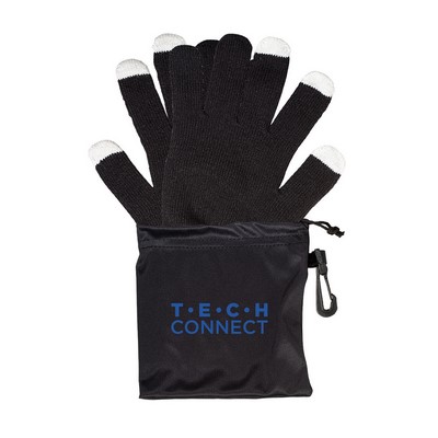 Touchscreen-Friendly Gloves In Pouch.