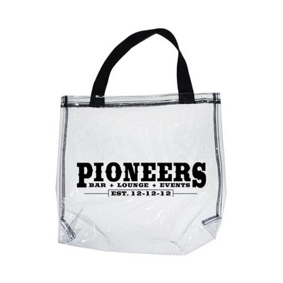 10ga Clear Vinyl Tote Bag w/ Gusset - 16" x 13.5" x 3"
