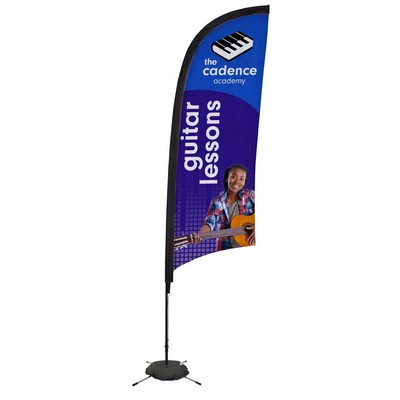 9' Elite Razor Nylon Sail Sign Flag, 1-Sided, Scissor Base
