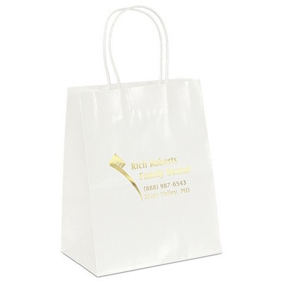 Amanda™ - Gloss Shopper - White Bag - Foil Print