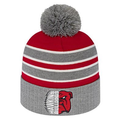Double Stripe Knit Cap With Ribbed Cuff