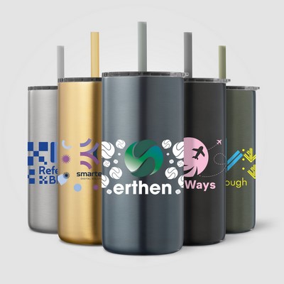 Borealis Stainless Steel Straw Tumbler - 16 oz.
